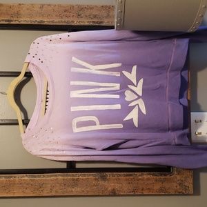 small purple bling sweater vs pink